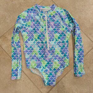 Wonder Nation Mermaid Long Sleeve Bathing Suit